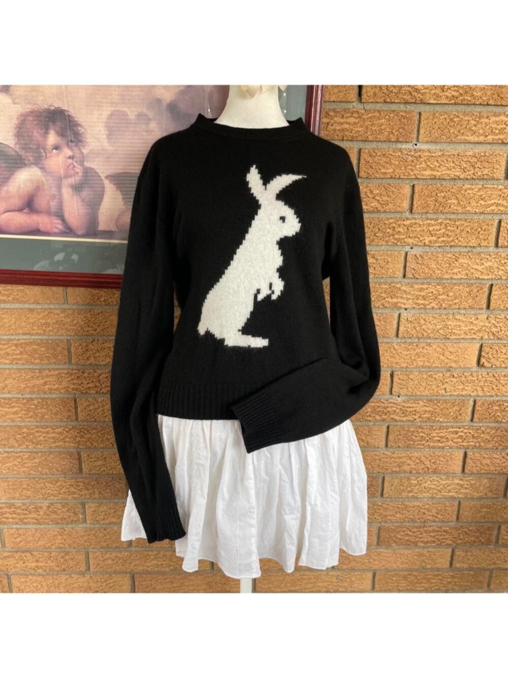 United Colors of Benetton sweater with bunny graphic